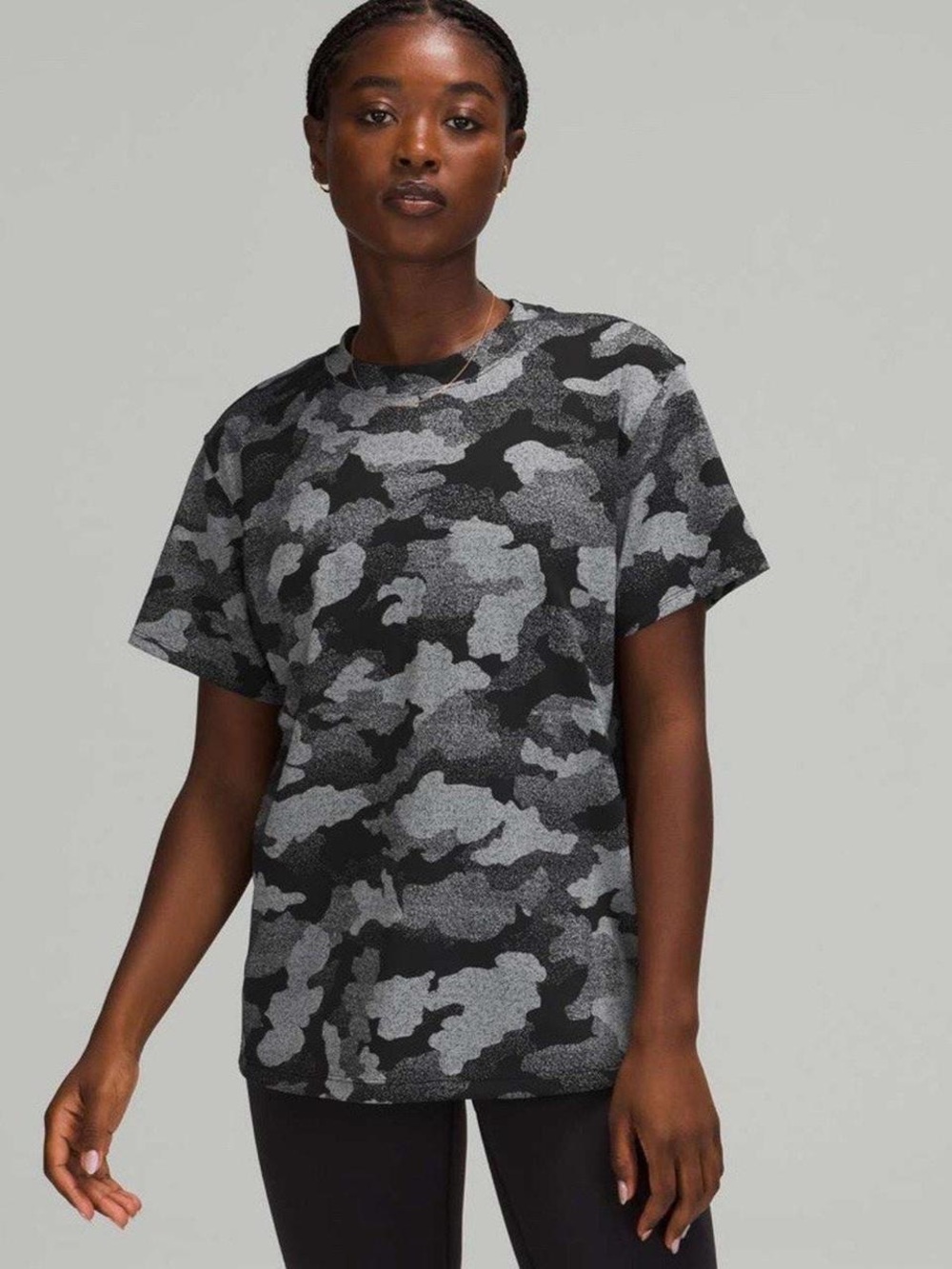 lululemon All Yours short sleeve training tee in a heritage speckle camo size 8
